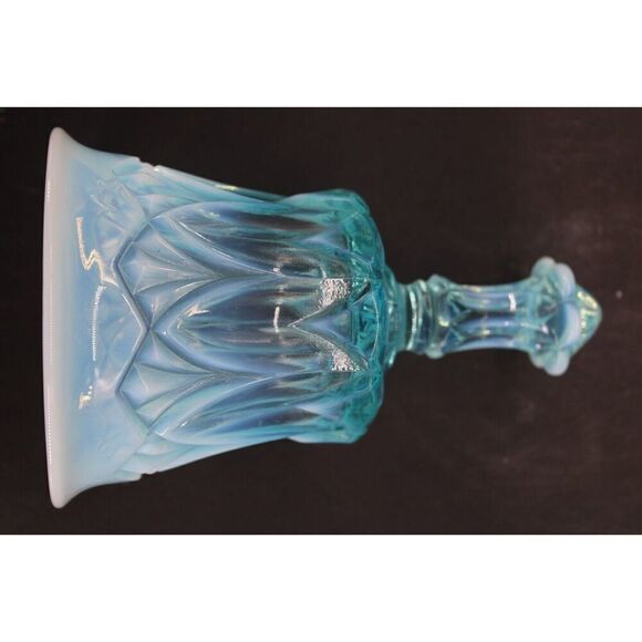 Fenton Blue Opalescent Glass Bell 6 to 7 Inches Unsigned - Picture 9 of 9